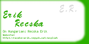 erik recska business card